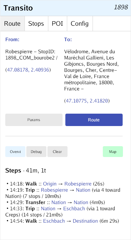 Transito Screenshot Route Steps